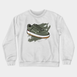 Force Olive Retro Sneaker Crewneck Sweatshirt